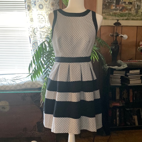 Elle Dresses & Skirts - Tank style dress with polka dots and stripes!